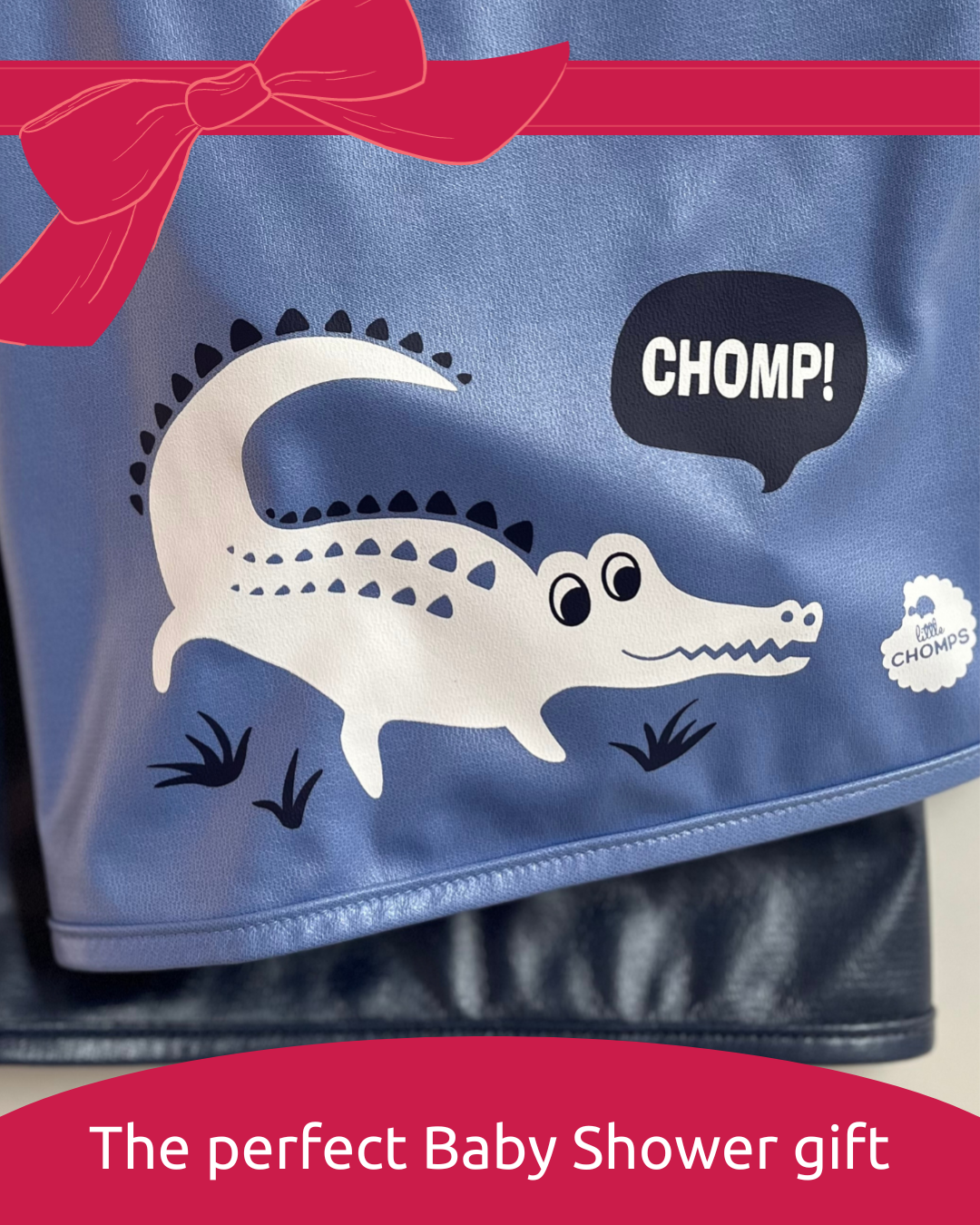 Baby smock wrapped as a baby gift.