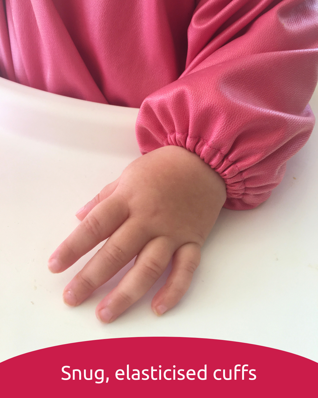 Toddlers hand showing a snug cuff.