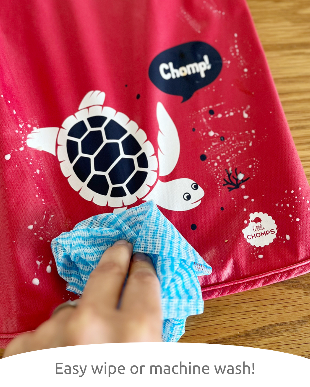 Easy wipe or wash bib - Little Chomps