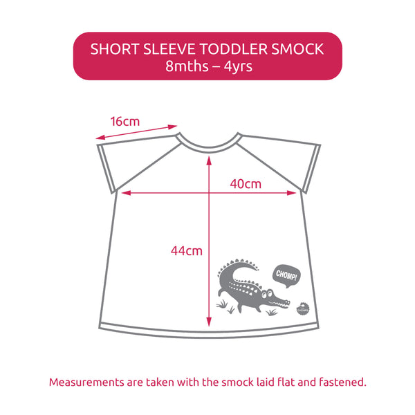 Short Sleeve Messy Mealtime (Toddler) Smock Bib: 8mths to 4yrs