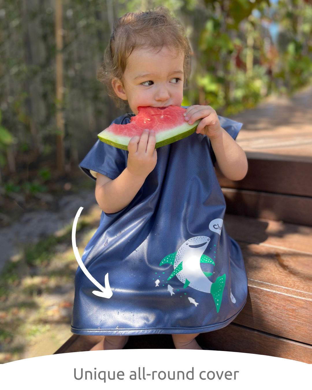 Long bib smock - short sleeves - Little Chomps